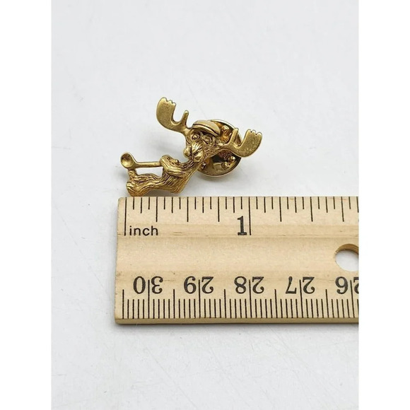 Markie Moose Marked Golfer Elliot Schwab Tie Lapel Pin Gold Tone Vintage - Picture 6 of 6